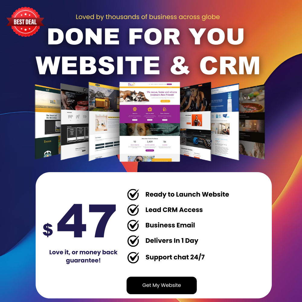 Ready To Launch Website & CRM in 24 hrs